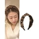 thumbnail image 3 of Diadema con estampado de leopardo para mujeres y niñas: diademas anchas con lazo anudado a rayas, diadema de guepardo, accesorios para el cabello, diadema con lazo cruzado., 3 of 7