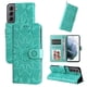 thumbnail image 1 of Funda tipo cartera FOXDOCK para Samsung Galaxy S21 , diseño girasol en relieve, cuero PU, cierre magnético, soporte y tarjetero, 1 of 5