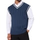 thumbnail image 1 of INSPIRE CHIC Chaleco de Suéter de Punto Trenzado sin Mangas de Color Sólido para Hombre L Azul Marino, 1 of 5