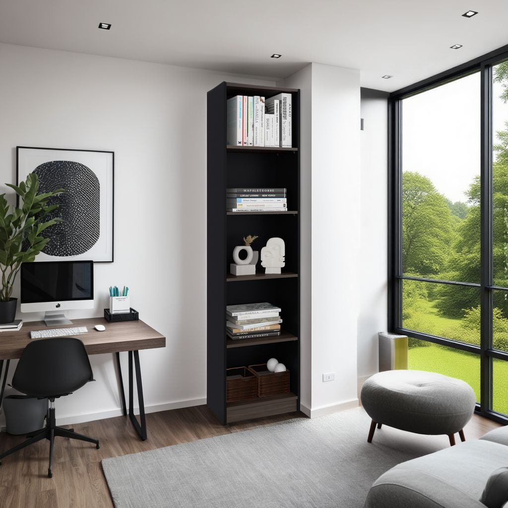 Tuhome - Estante 4 Repisas Home E2 180,6x45x29,9 Cm Wengue Y Milan