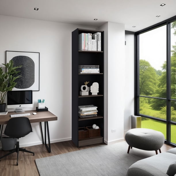 Estante 4 Repisas Home E2 180,6x45x29,9 Cm Wengue Y Milan