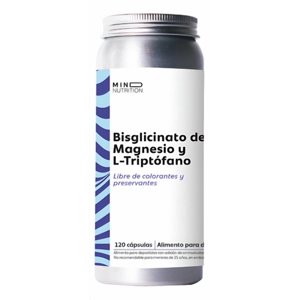 Mind Nutrition - Bisglicinato Magnesio + L-Triptofano 120 Cap Estres Ansiedad Sin Sabor