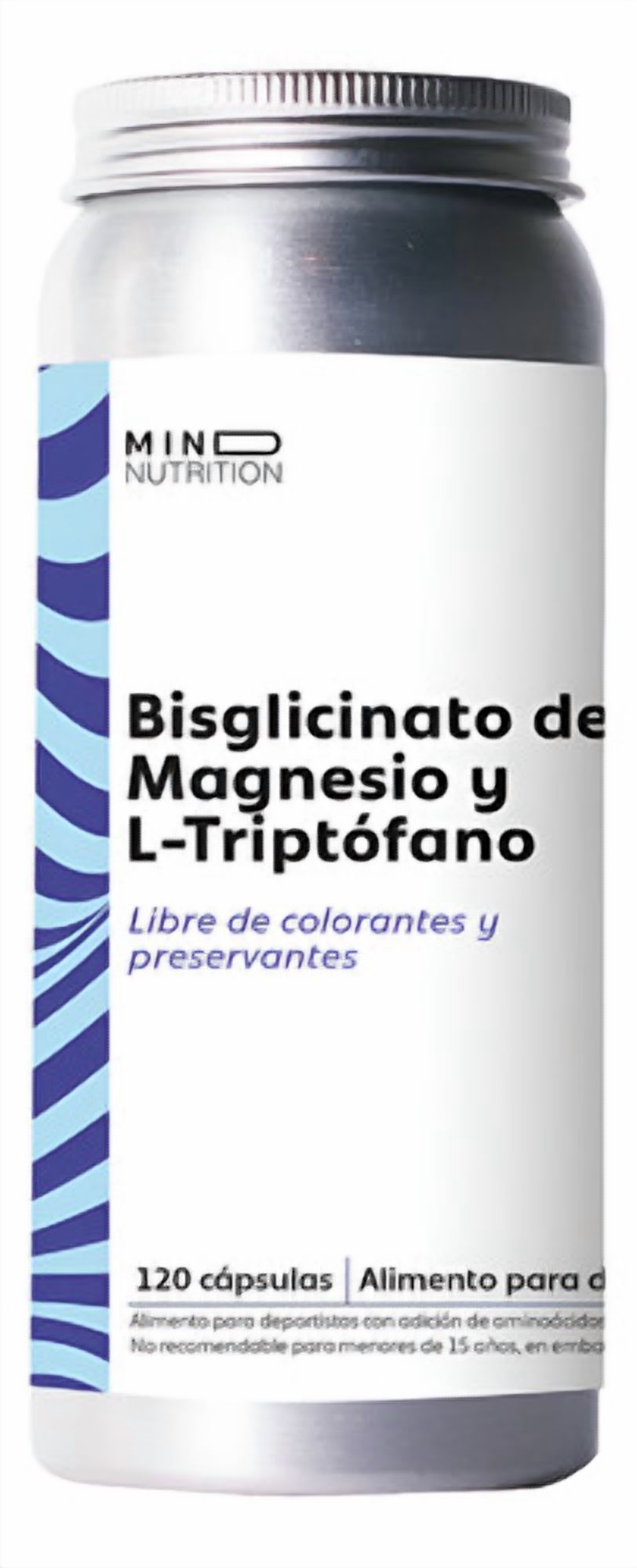 Mind Nutrition - Bisglicinato Magnesio + L-Triptofano 120 Cap Estres Ansiedad Sin Sabor