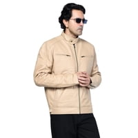 Chaqueta Cuero Tan Sharo Classic Leather Hombre