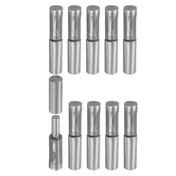Uxcell Paquete de 10 Bisagras de Barril Soldables, 1-5/8" x 1/4" Acero al Carbono de Alta Resistencia Desmontables para Puerta de Metal, Puerta Batiente, Rampa de Remolque