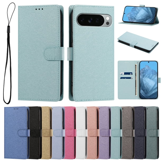 Funda Cartera de PU para Google Pixel 11 Pro XL con Tarjetas, Verde Menta