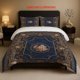 thumbnail image 1 of Dark Blue Golden Powder Classical European Pattern Three-Piece Set Soft And Comfortable bedding Available in All Seasons, 1 of 5