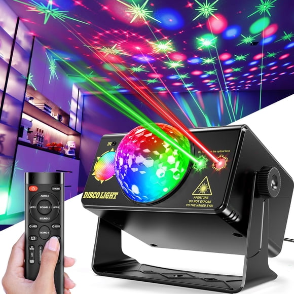 Luz de discoteca Caivimvn Party Lights activada por sonido con mando a distancia
