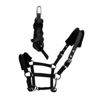 Magideal - Cabestro De Cabezada De Rienda De Caballo De Servicio Pesado, Accesorios Ecuestres Engrosados, Ajustable, Longitud De 3 M, Cojín De Esponja Suave, Cue , Talla L Negro Como Se Describe
