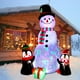 thumbnail image 2 of Muñeco de nieve hinchable navideño con pingüino de 180 cm con luz, 2 of 3