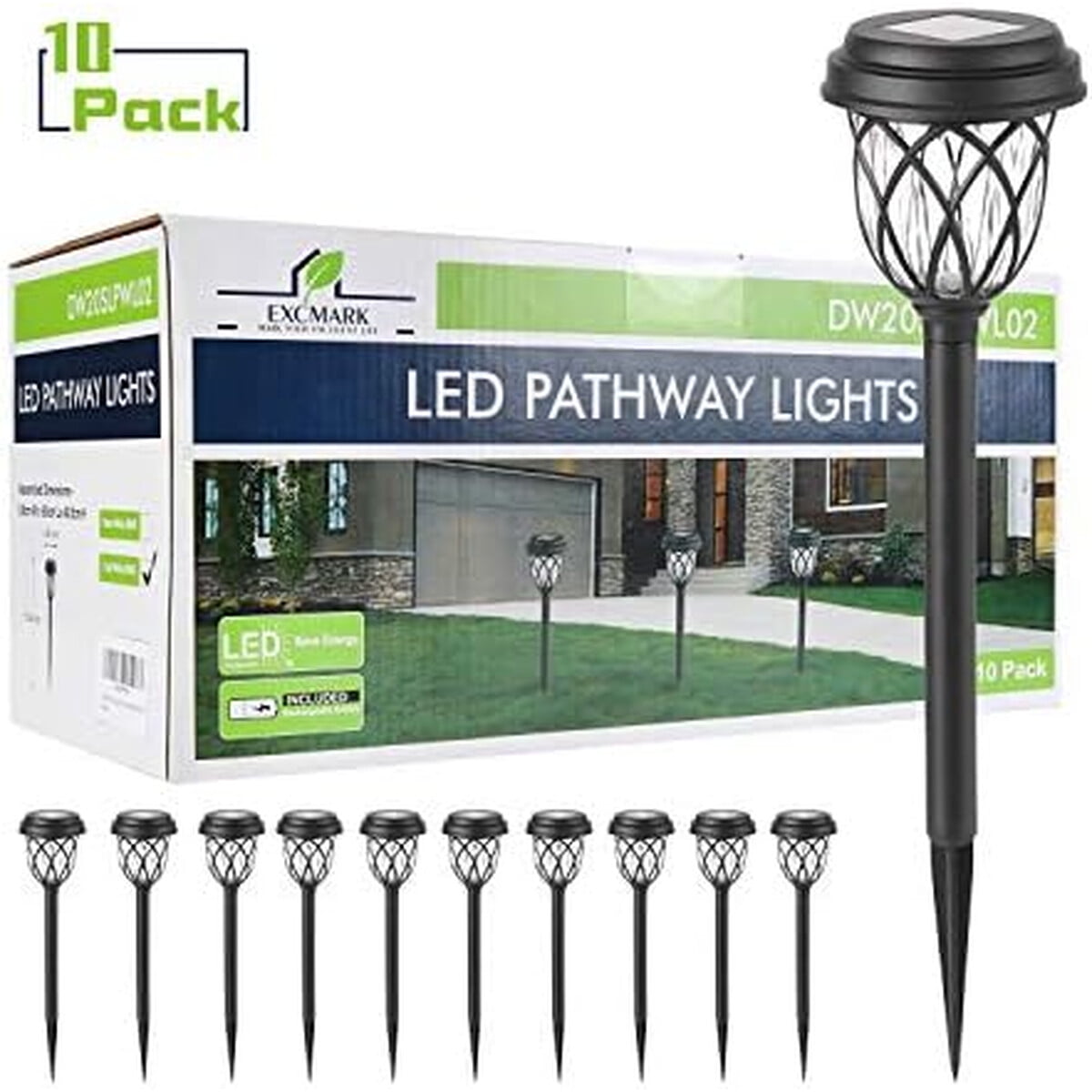 Luz Solar Excmark Led Jardín 10 Unidades Resistente Al Agua