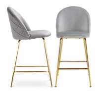 Pandalino - Pack 2 Taburetes Maya Velvet 66 Cm Gris | Estilo Elegante Y Cómodo