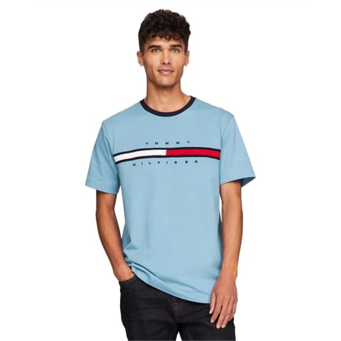 Camiseta Tommy Hilfiger De Manga Corta Con Estampado De Rayas Exclusivas Para Hombre