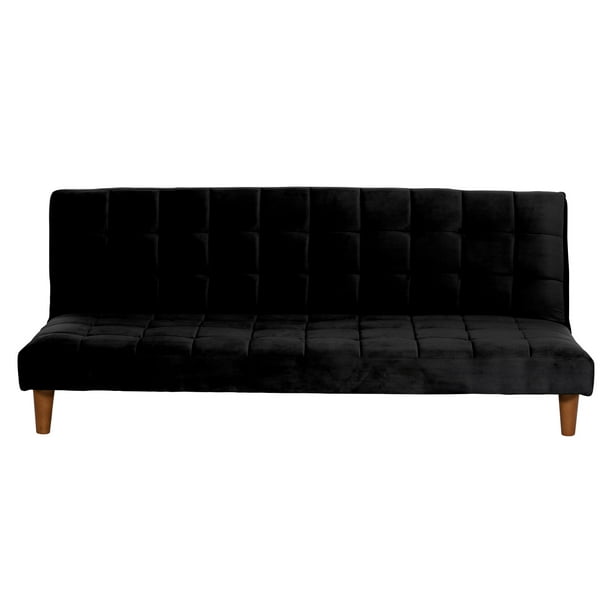 Futon Turin Tela Velvet Negro