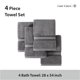 thumbnail image 4 of Juego de toallas de baño LANE LINEN Luxury, 100% algodón, paquete de 4, color gris, 4 of 9