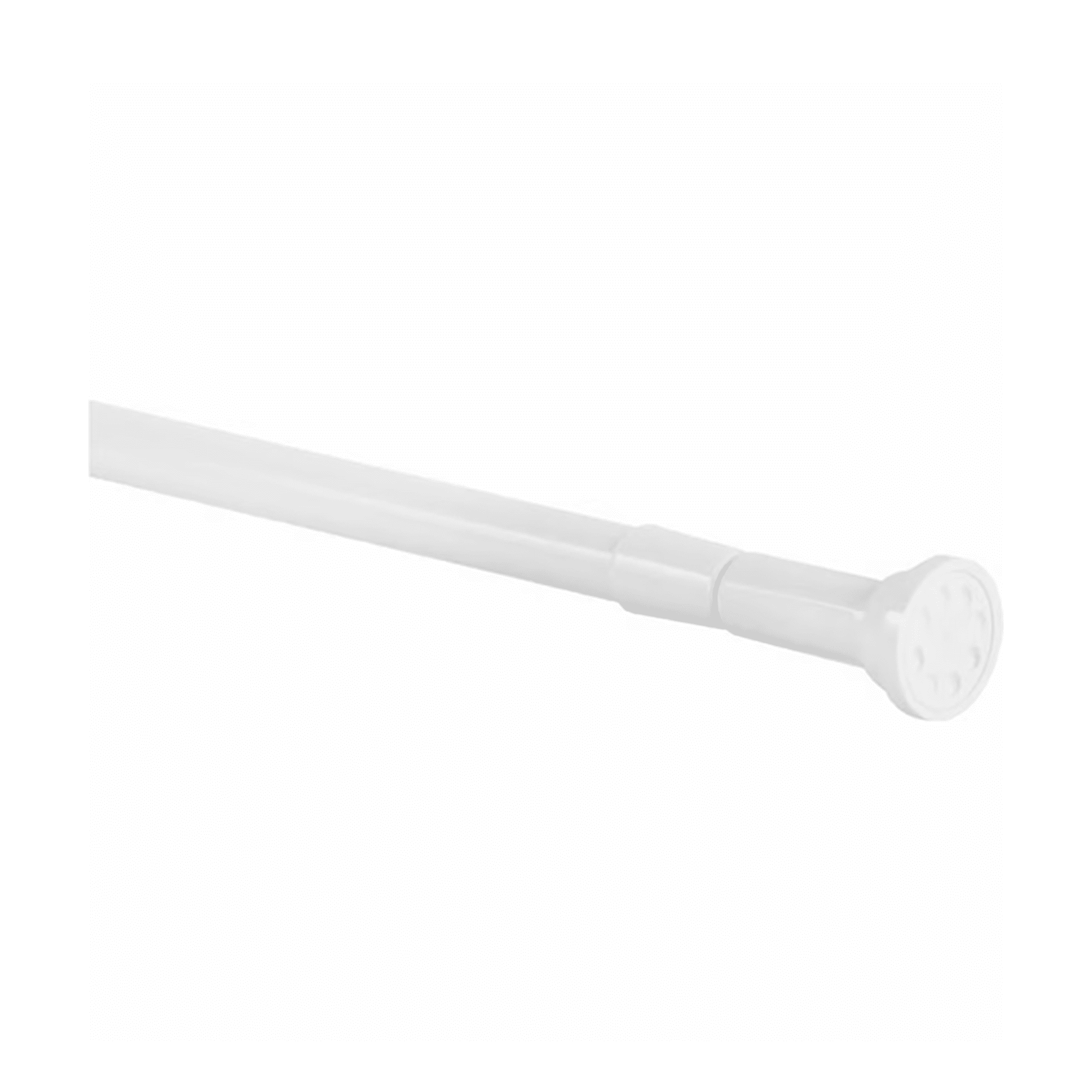 Genérico - Barra Extensible 110-200cms Cortina De Ducha Acero Cromada Blanco