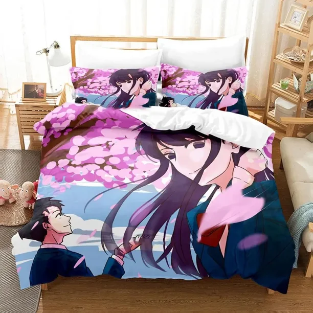 Komi Can't Communicate Bedding Set Duvet Cover Bed Set Quilt Cover Pillowcase Comforter Boys Adult Bed Sheets