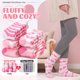 thumbnail image 3 of Calcetines Fuzzy Anlisim para mujer, cómodos y esponjosos, 6 pares, rosas, 3 of 6