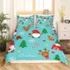 thumbnail image 3 of Xmas Bedding Sets Scandinavian Christmas Santa Gnomes Comforter Cover Snowing Santa Claus Bedding Sets for Kids Boys Girls Romantic Candlelight Quilt Cover 3 Pieces Queen Size, 3 of 4