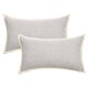 thumbnail image 1 of REGALWOVEN Paquete de 2 fundas decorativas para cojines suaves con ribete para sofá cama sala de estar gris 20 x 12 pulgadas, 1 of 7