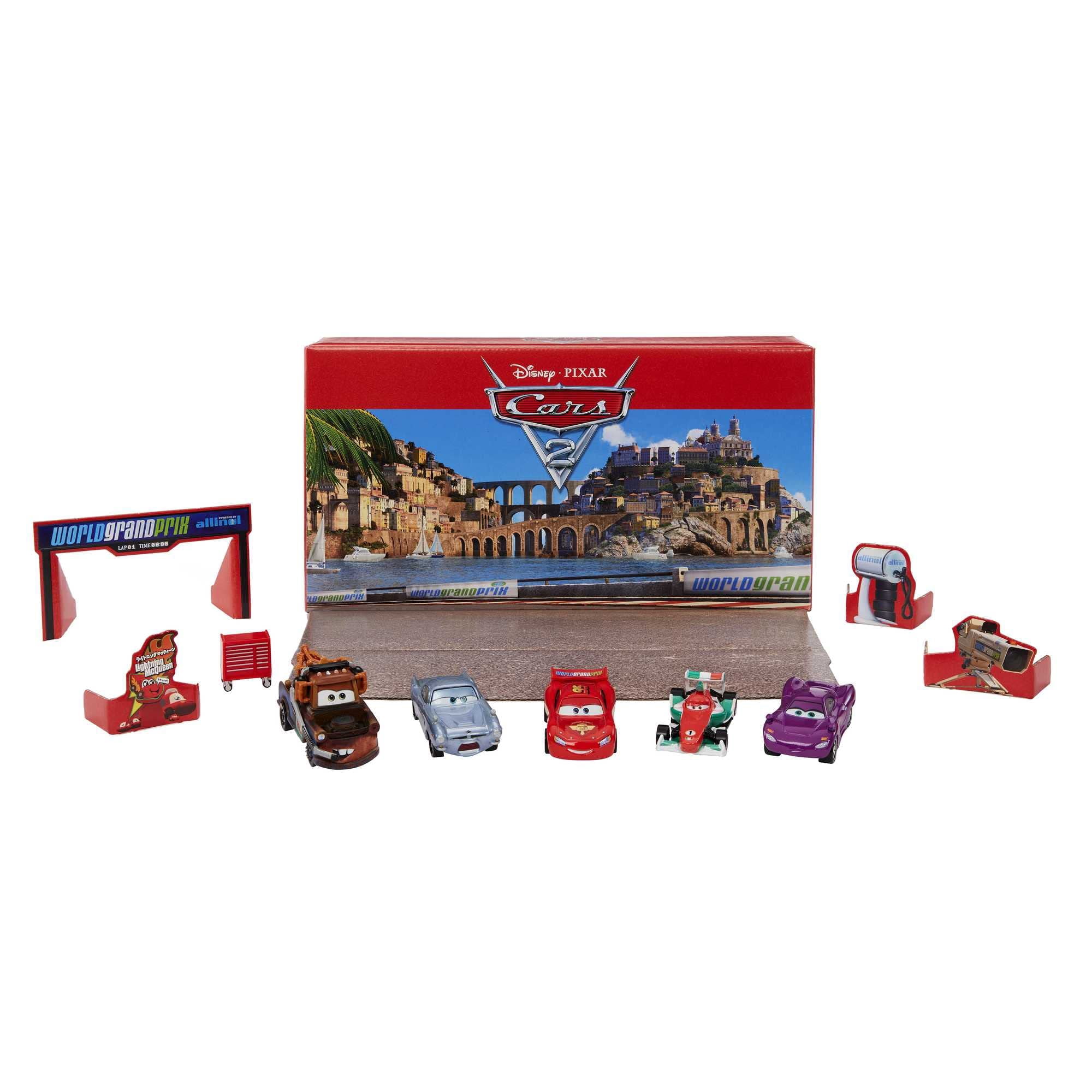 Set De Vehículos De Juguete Mattel Disney Pixar Cars 5 Cars Con Carro De Herramientas