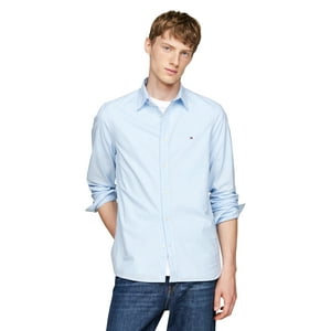 Camisa Tommy Hilfiger Poplin Micro Gingham Para Hombre
