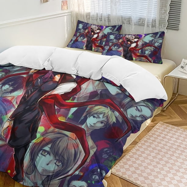 Tokyo GhoulCartoon Collection 3-Piece Comforter Set, Personalized Bedding Decor for Kids And Teens Bed Sheets