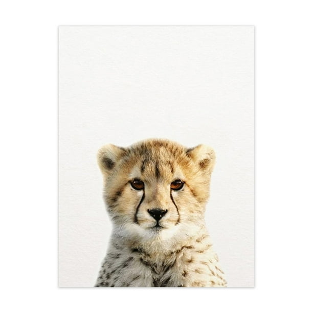 Póster con impresión artística de león, cebra, elefante, jirafa, animales bebés, cuadro de animales de safari, pintura en lienzo, decoración de pared para habitación infantil.