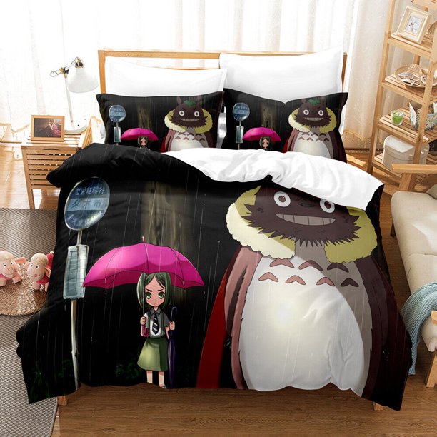 Anime Duvet Cover Set Jujutsu Kaisen Pillowcase Size Boy Bed3-Piece Bedding Set (1 Duvet Cover + 2 Pillow Shams)