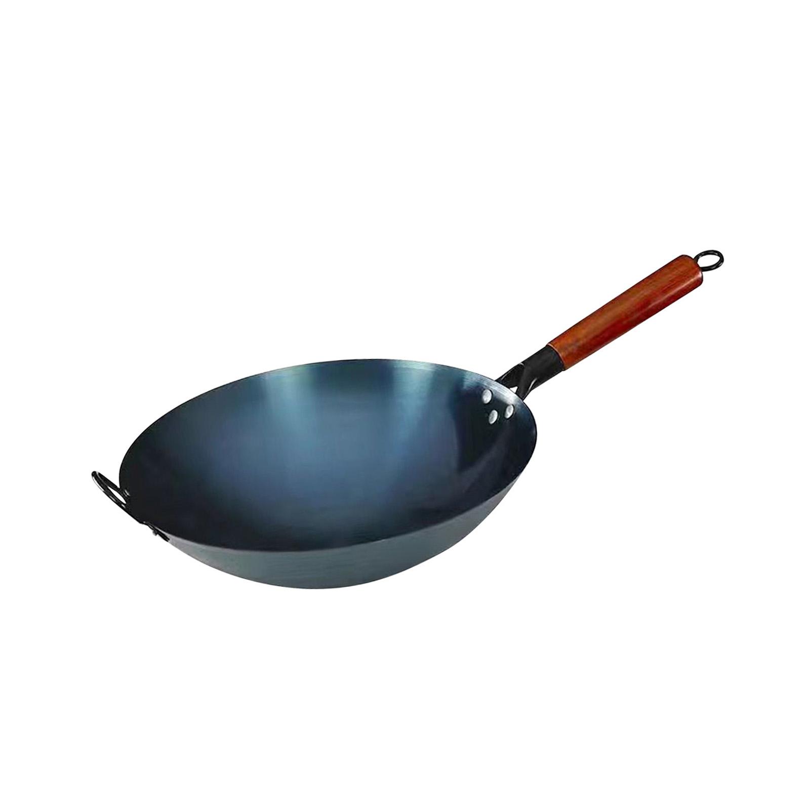 Bothyi - Sartén Wok A Gas Universal Para Hervir Con Mango De Madera Sartén Para Saltear 38Cm