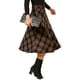 thumbnail image 4 of INSPIRE CHIC Faldas a Cuadros para Mujer Regreso a Clases con Cinturón de Cintura Alta Línea A Falda de Largo Medio Azul Oscuro 3XL, 4 of 8