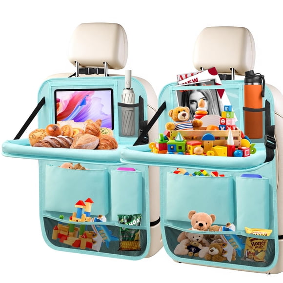 CADDY Zecirl Organizador Plegable para Asiento Trasero de Coche - Pack de 2 - Azul