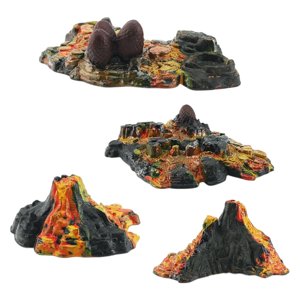 Magideal - Modelo De Erupción Volcánica, Decoración De Oficina En Casa, Decoración De Escena, Juguete De Simulación, Mini Experimentos De Ciencia, Juego Para Niñ 4 Piezas