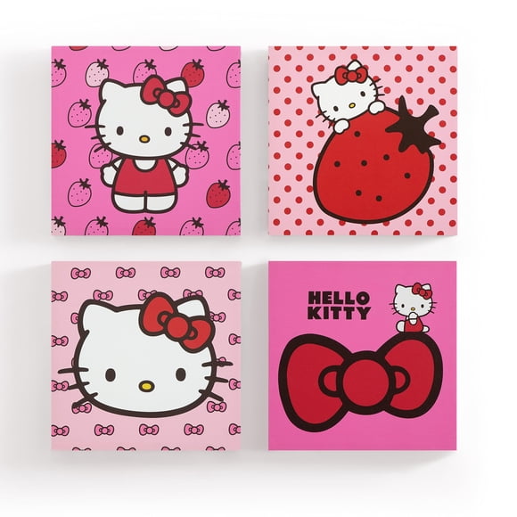 Cuadro decorativo Idea Nuova 30 cm Hello Kitty – Set de 4 piezas