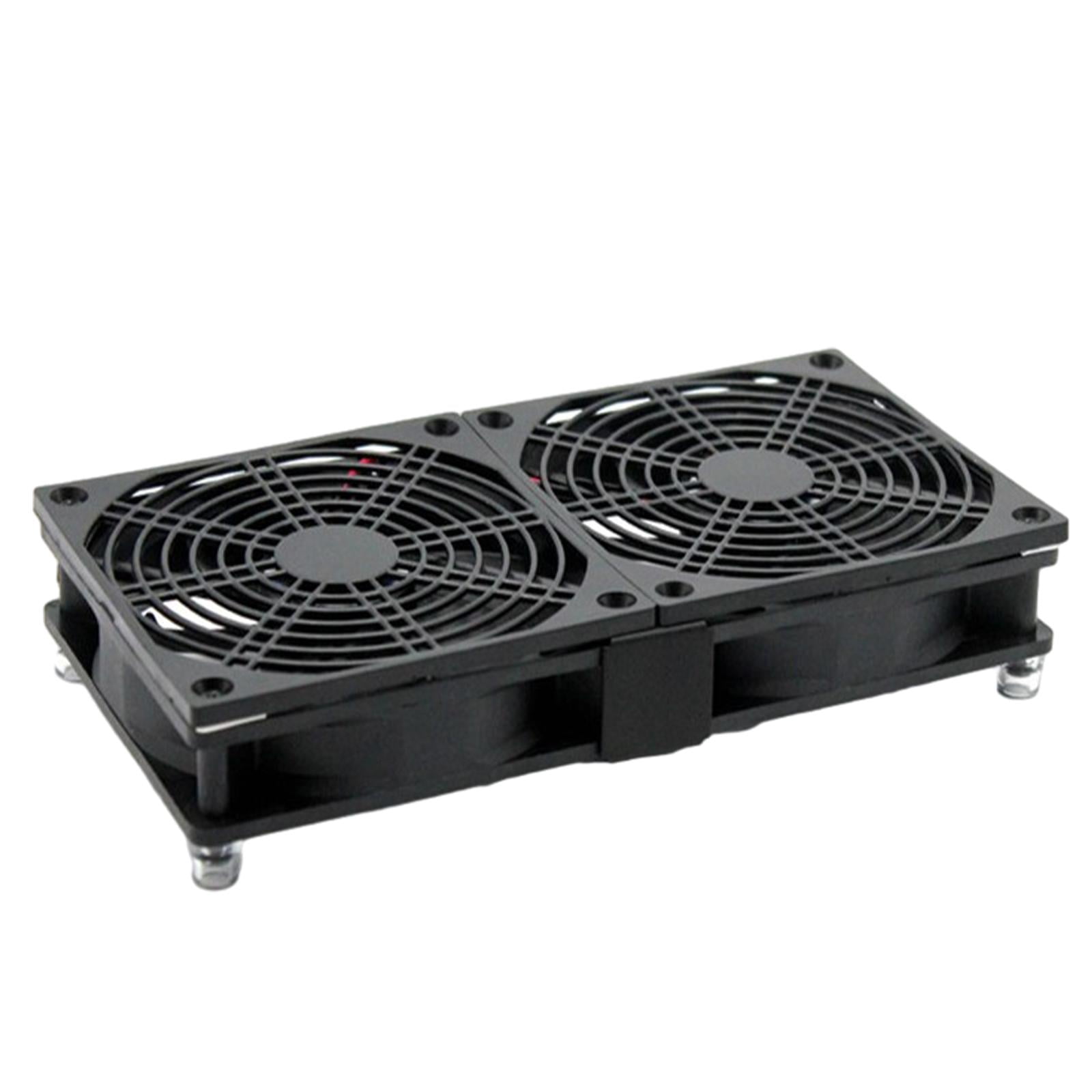 Magideal - Ventilador Con Cubierta De Computadora, 5v, 2x120mm, Velocidad Ajustable, 2400rpm, Ventilador De Refrigeración Usb, Radiador Para Enrutador, Caja De