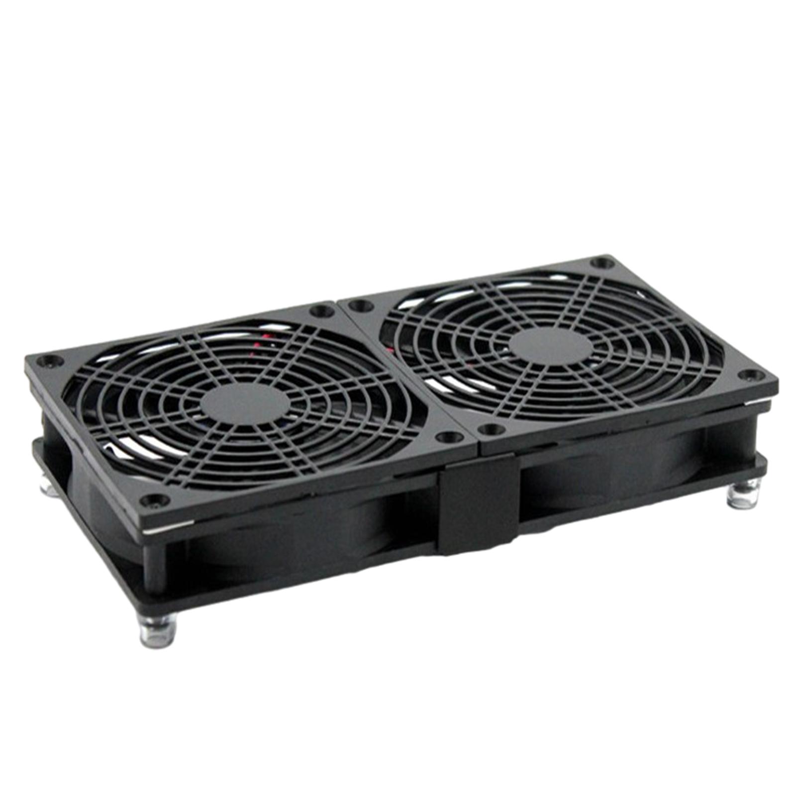 Magideal - Ventilador Con Cubierta De Computadora, 5V, 2X120Mm, Velocidad Ajustable, 2400Rpm, Ventilador De Refrigeración Usb, Radiador Para Enrutador, Caja De