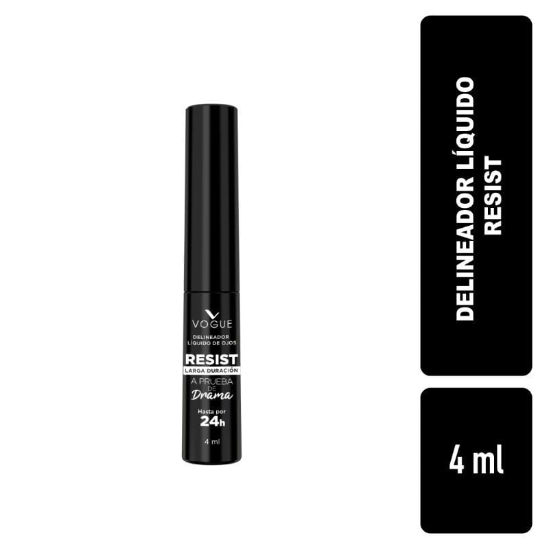 Delineador De Ojos Líquido Resist Bl Negro 4 ml Vogue