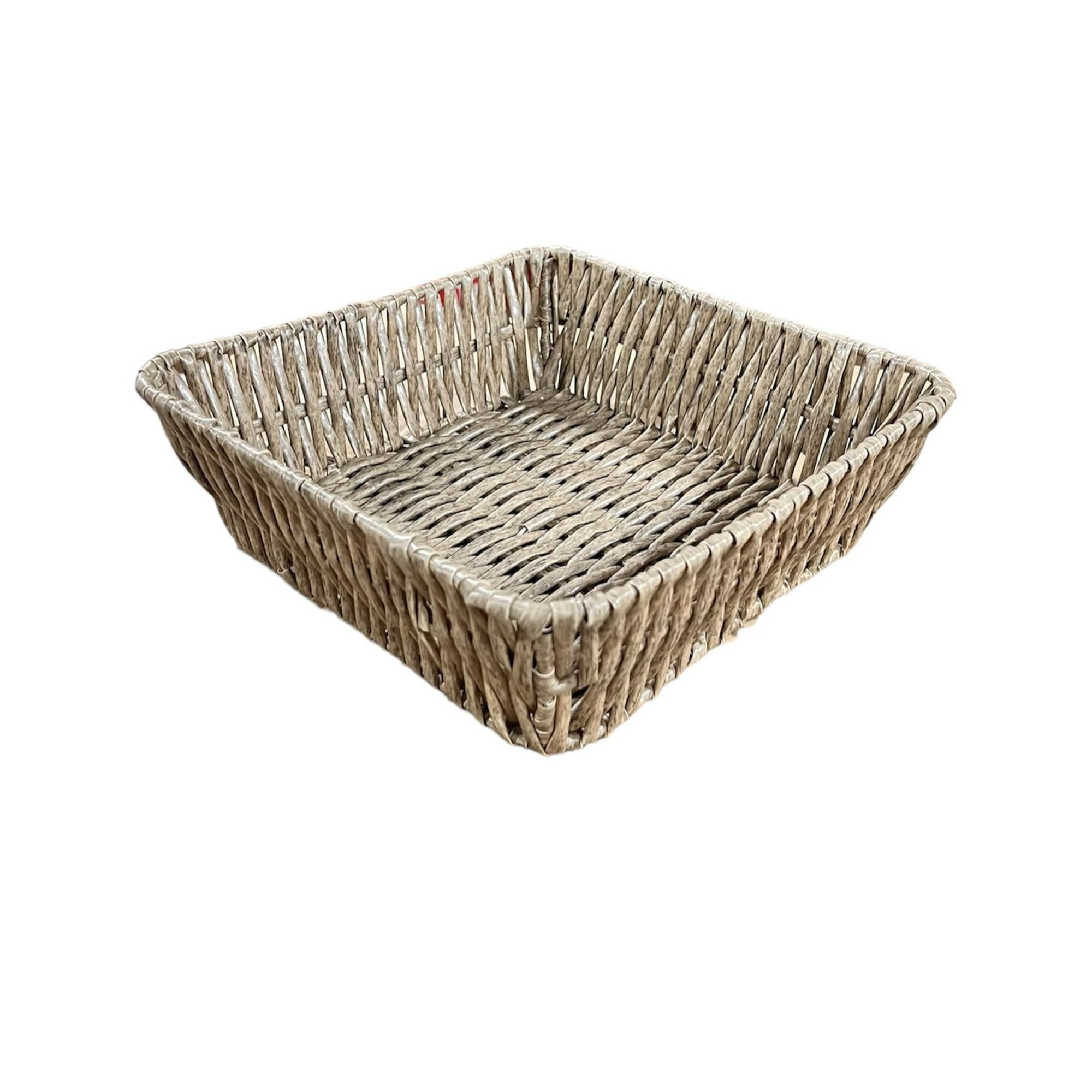 Oem - Bandeja Cesta De Ratan Cesta Tejida Alimento Cuadrada 20x7cm B