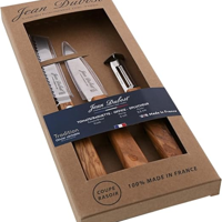 Laguiole Jean Dubost - Laguiole 3 Cuchillos Cocina Mango Madera Olivo 12Mm (Caja Kraft)