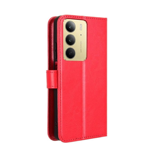 Funda tipo libro para Realme C75 4G, cartera todo‑en‑uno, funda multifuncional con tarjetero y correa de muñeca desmontable