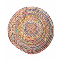 Genérico - Alfombra Decoghar Yute Chindi Boho 1.2X1.2M