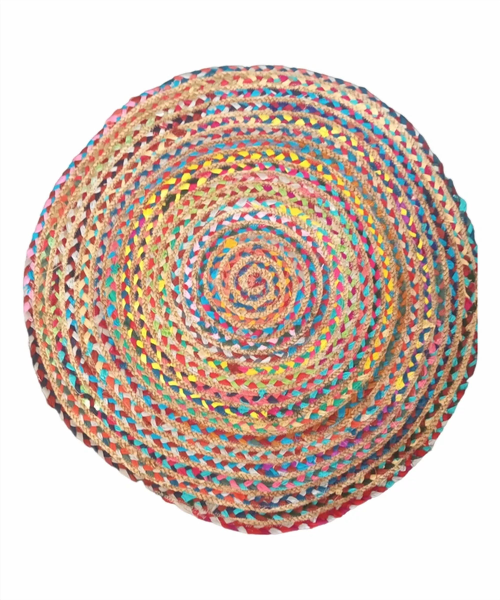 Genérico - Alfombra Decoghar Yute Chindi Boho 1.2X1.2M