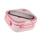 thumbnail image 3 of Bento Lunch Box Twocompartments Multifuncional Incorporado Pp Utensilio Set Rosa, 3 of 3