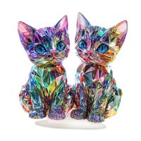 Bothyi - Letrero Decorativo De Gato Colorido Acrílico 2D Para Sala De Estar Y Oficina