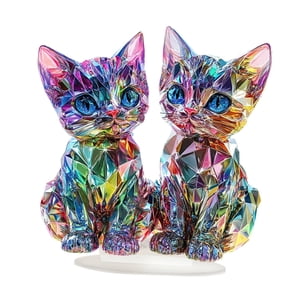 Bothyi - Letrero Decorativo De Gato Colorido Acrílico 2D Para Sala De Estar Y Oficina