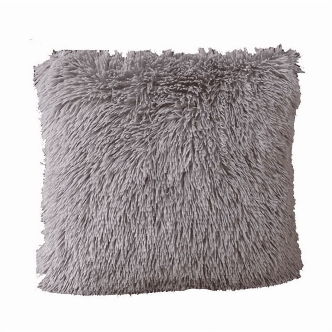 Genérico - Pack 2 Funda Peluda Decorativa Color Gris