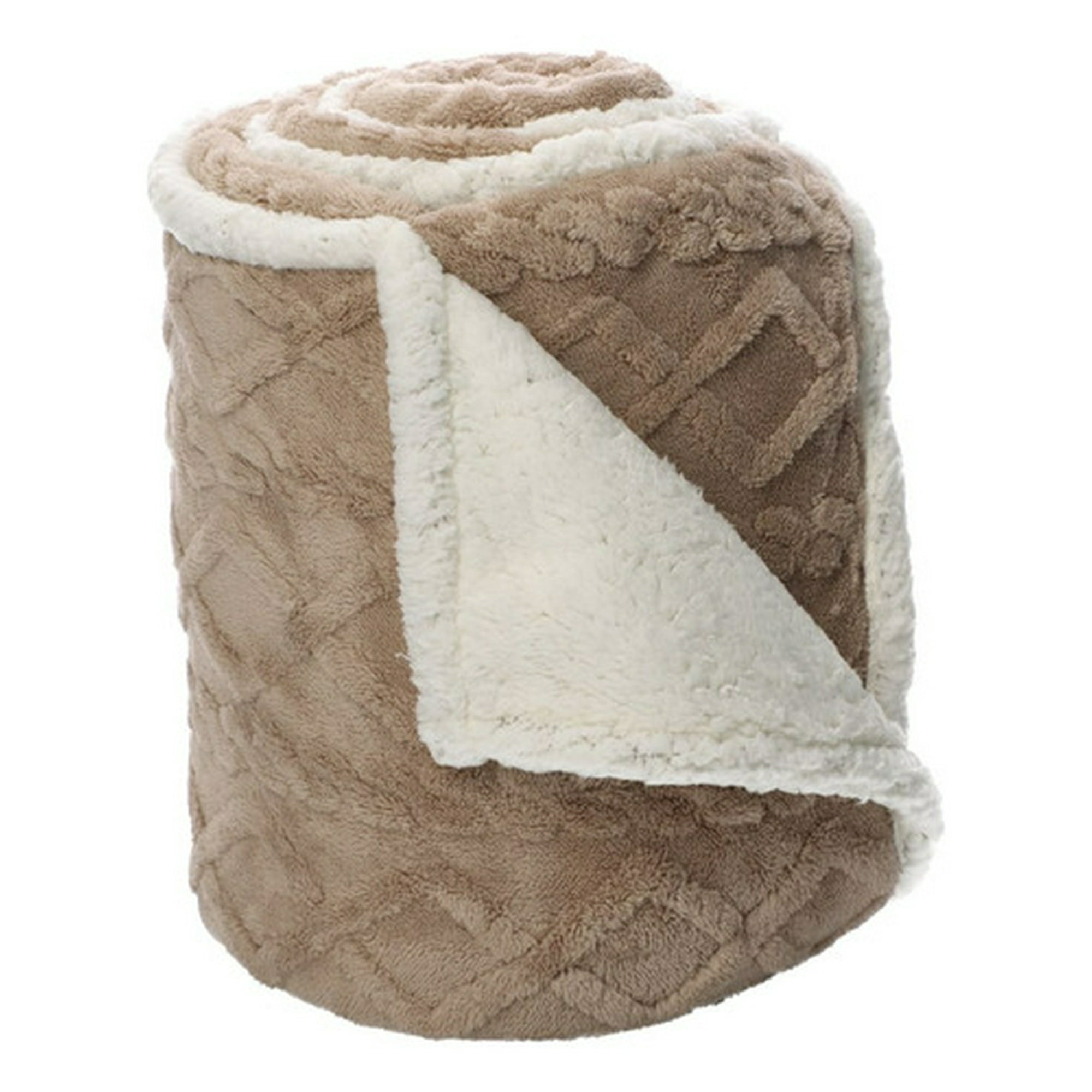 Frazada Andes Jacquard Sherpa Beige 2 Plaza