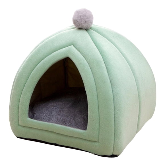 Gato Cama Cachorro Perrera Sofá Semicerrado Invierno Para Gatos Perros Suministros Verde