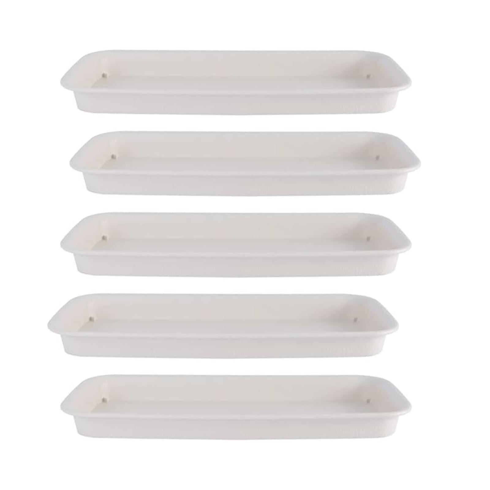 Magideal - 5 Uds Platillos Para Plantas Bandejas Para Plantas Maceta Bandejas Para Flores Bandeja De Drenaje Para Balcón Alféizar De Ventana Jardín Interior Y Ex Blanco