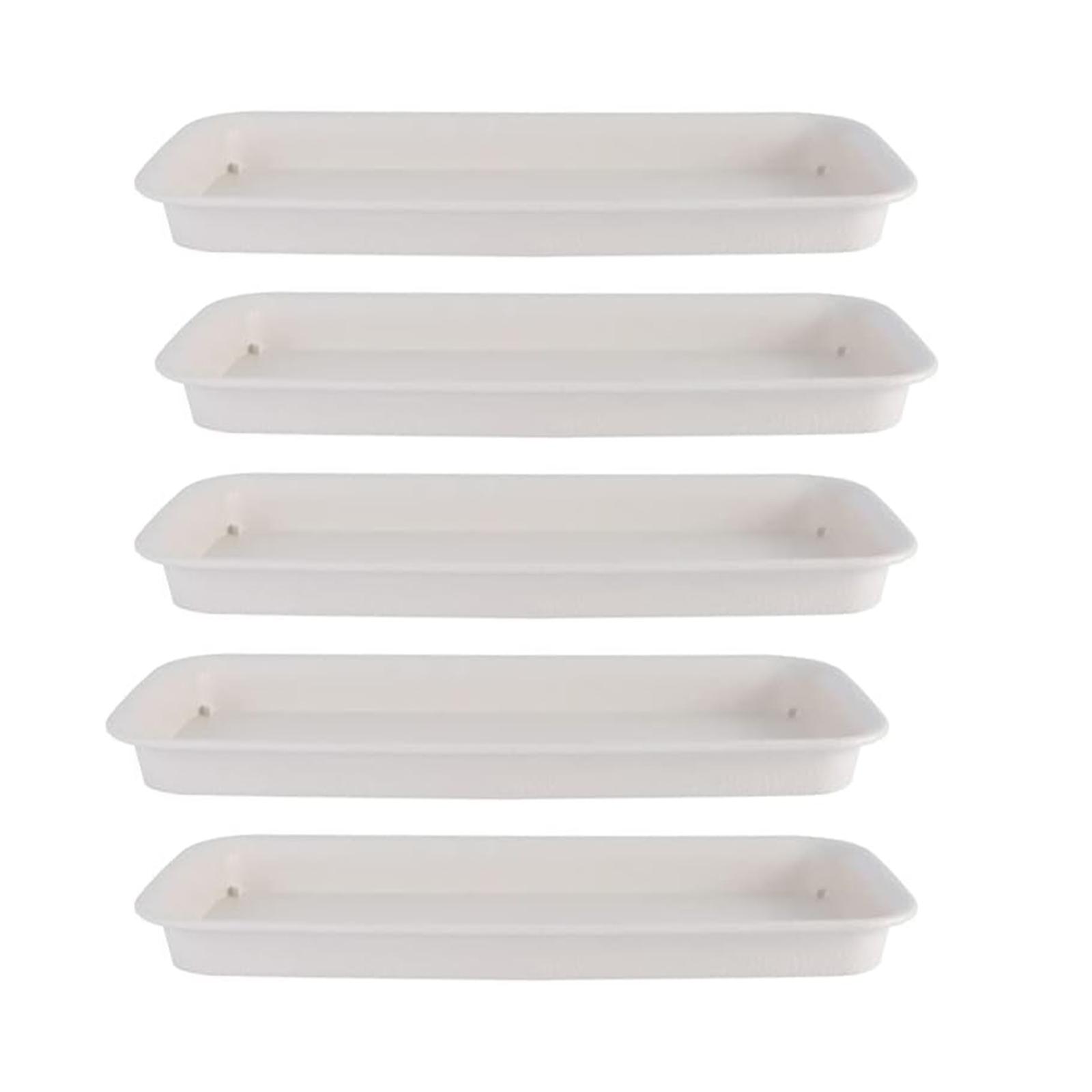 Magideal - 5 Uds Platillos Para Plantas Bandejas Para Plantas Maceta Bandejas Para Flores Bandeja De Drenaje Para Balcón Alféizar De Ventana Jardín Interior Y Ex Blanco
